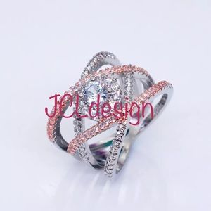 Luxury Crisscross Style Crystal Silver Rose Gold